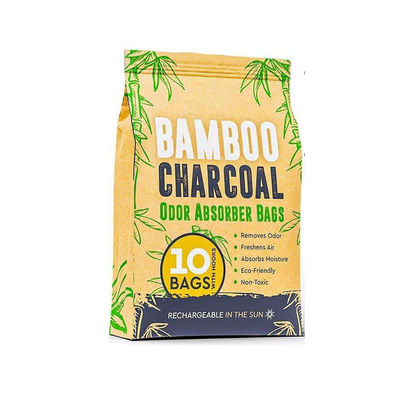 OEM LOGO Activated Bamboo Charcoal Air Purifying Bag Odor Absorber 10x100g with Hooks