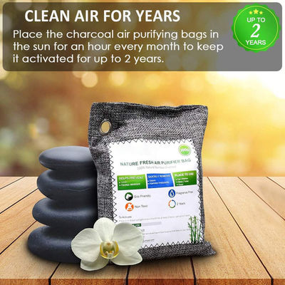 OEM Odor Absorbing 4Pack x 200g Activated Charcoal Air Purifying Bags Bamboo Charcoal