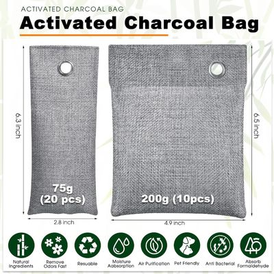 30 Pack Bamboo Charcoal Air Purifying Bags Active Ingredient Content Above 80% Home