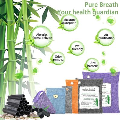 Solid Bamboo Charcoal Air Freshener Bag for Refrigerator Deodorizing 500g*4 Pack